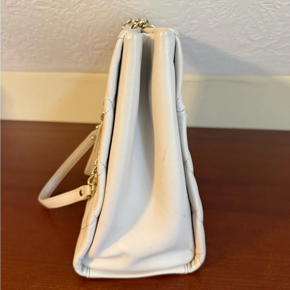 kate spade White Quilted Leather Chain-Handle Tote